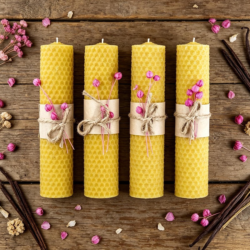 Beeswax Wrap Reusable - Set da 4 candele a colonna