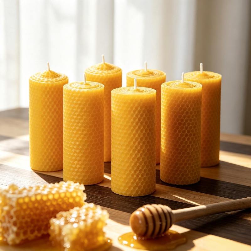 Beeswax Wrap Reusable - 6 candele a colonna in rotolo