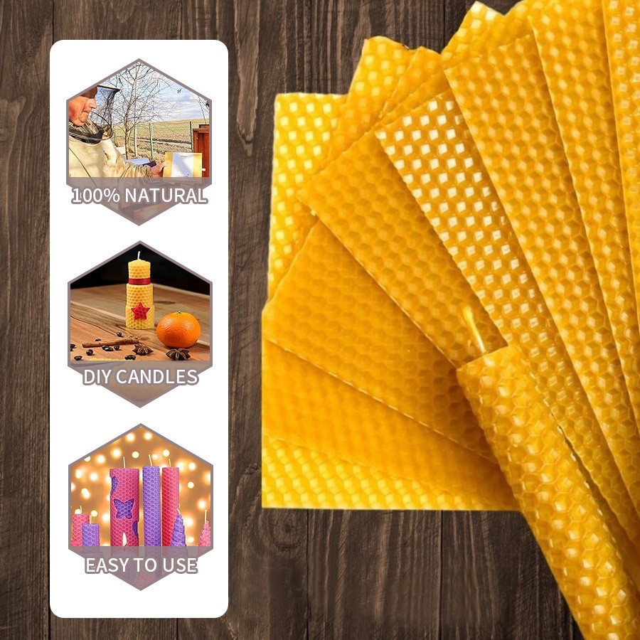 Beeswax Wrap Reusable - 10/20/30pcs Fogli di Cera D'api Naturale