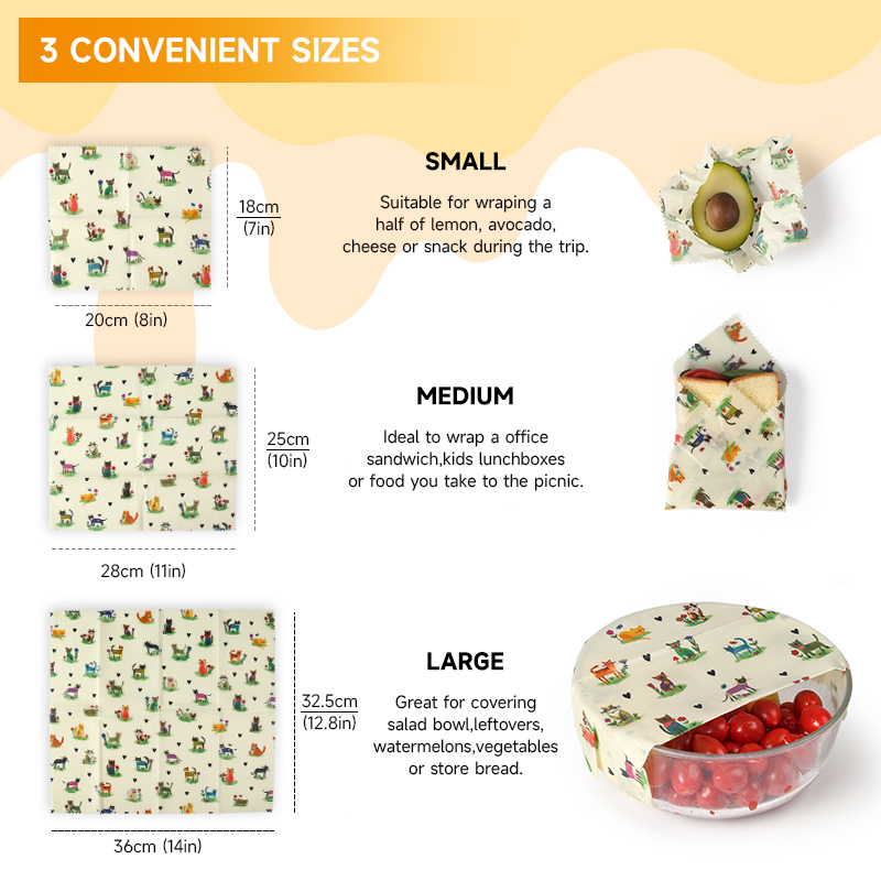 6 Confezioni (2S. 2M, 2L) Invo - Beeswax Wrap Reusable recensione e prezzo