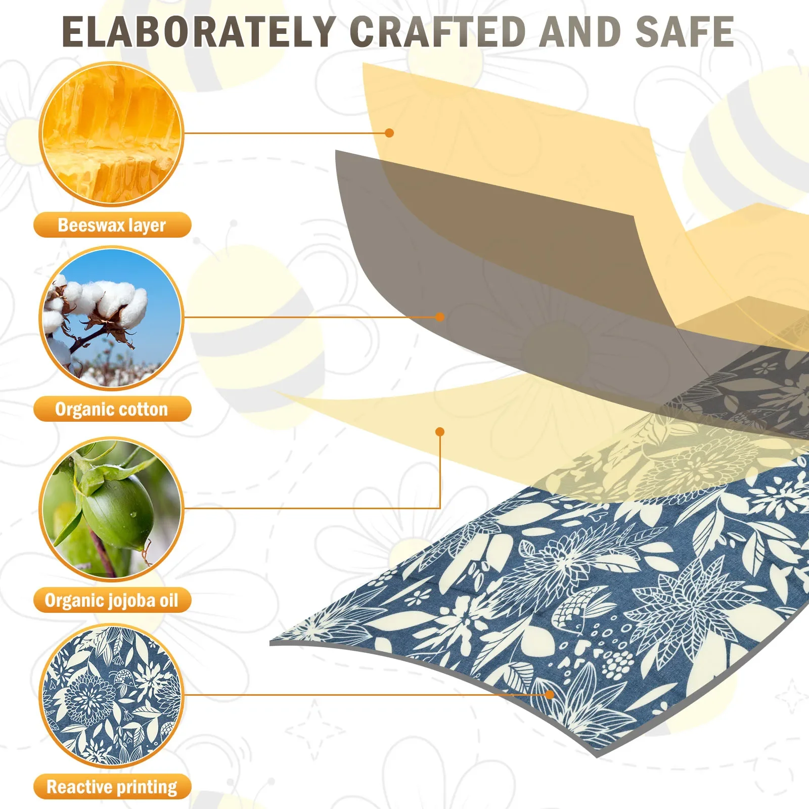 9 Pezzi di Panno in Cera d'Api - Beeswax Wrap Reusable recensione e prezzo